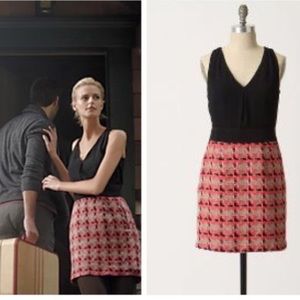 Anthropologie Pink Tweed Dress